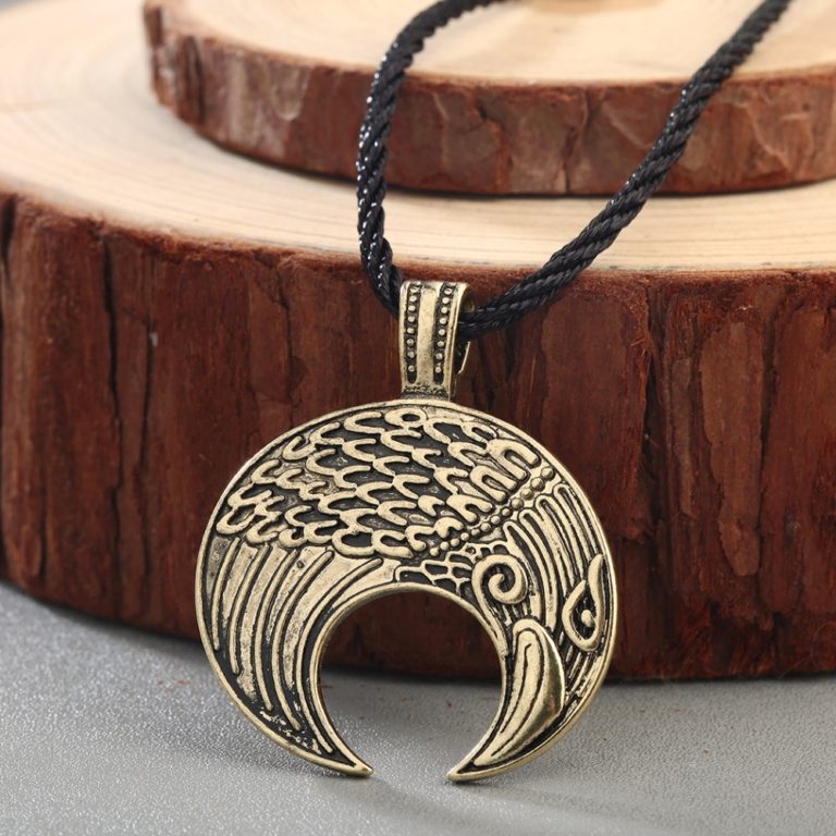 Norse Raven Freya Crescent Norse Moon God Viking Talisman